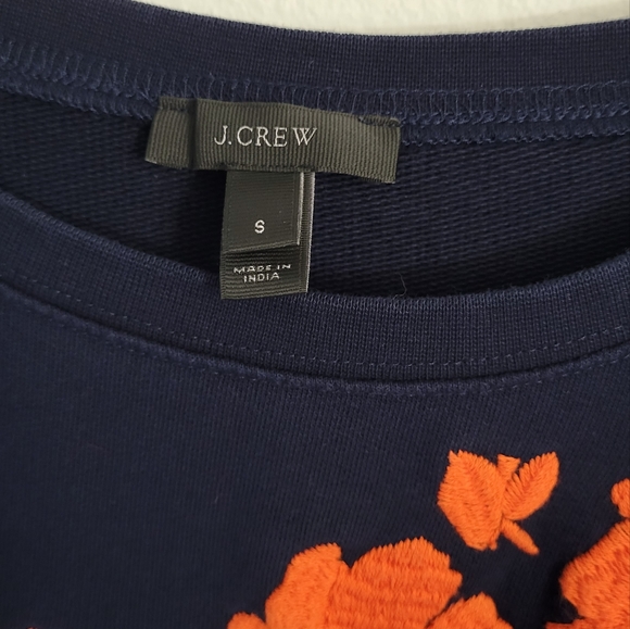 J. Crew Navy Floral Sweater in Small - Picture 4 of 9